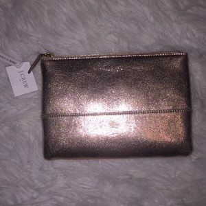 NWT J Crew metallic gold clutch